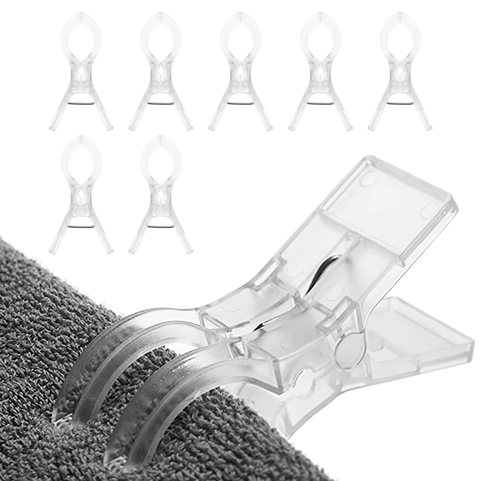 8 pezzi clip per vestiti antivento spille per vestiti in plastica formato Jumbo morsetto per asciugamano bianco trasparente per porta copripiumino trapunta sedia da spiaggia