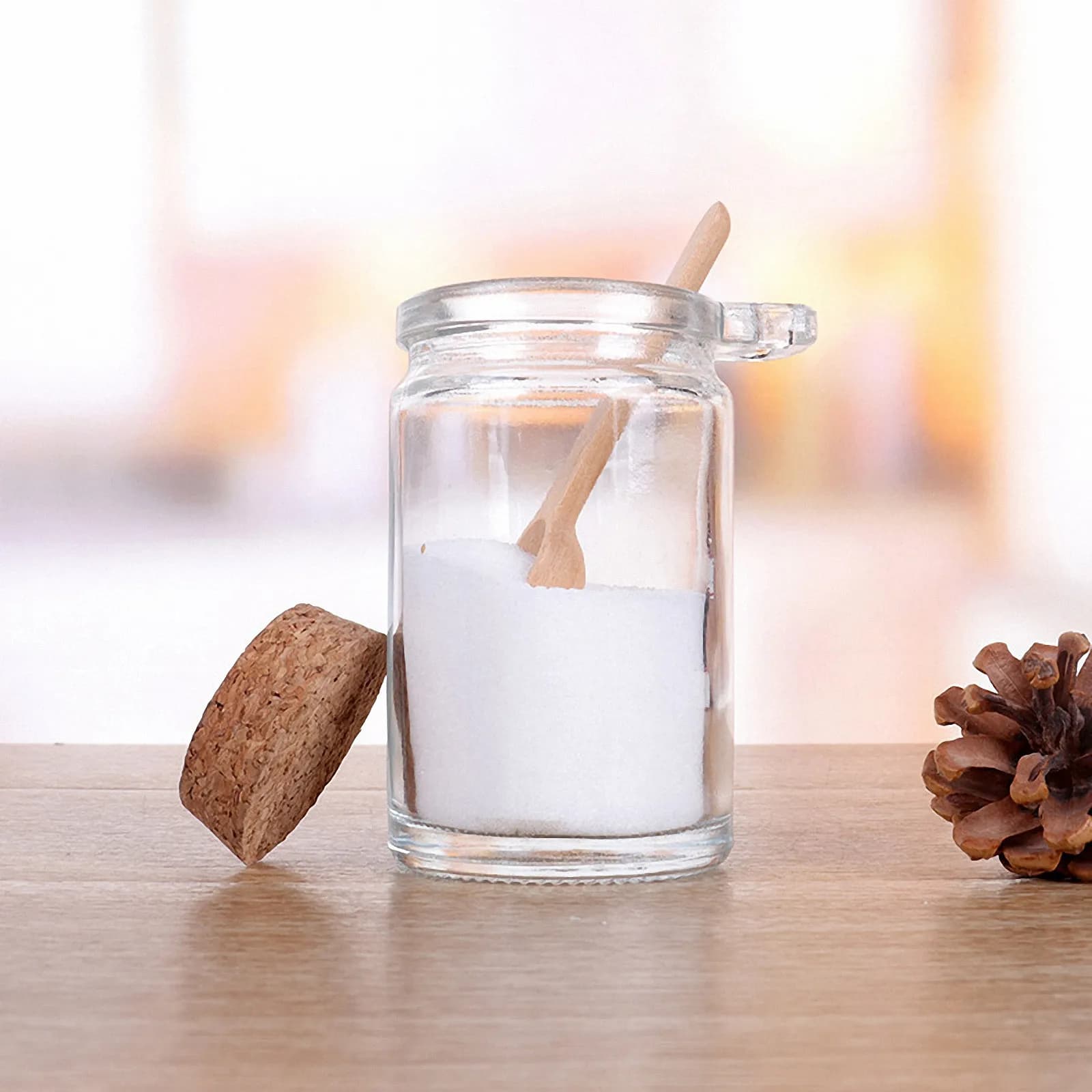3Sets High-Quality Thickened Waterproof Seasoning Jar Set with Wooden Spoon Dustproof Plug Large Capacity Kitchen Spice Storage