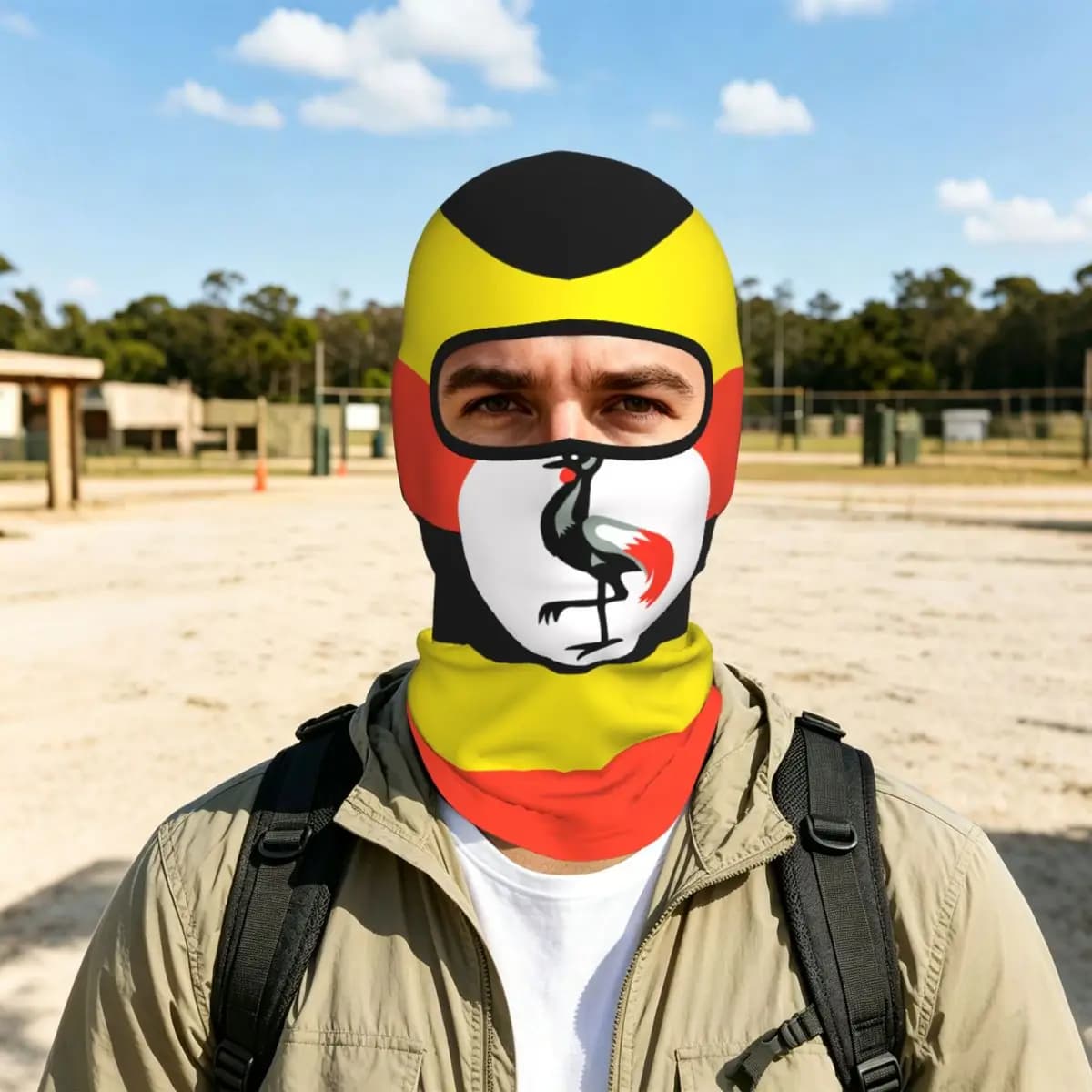 Maschera Antivento per Moto e Bici con Bandiera dell'Uganda, Protezione Solare per Esterni, Copricapo per Ciclismo