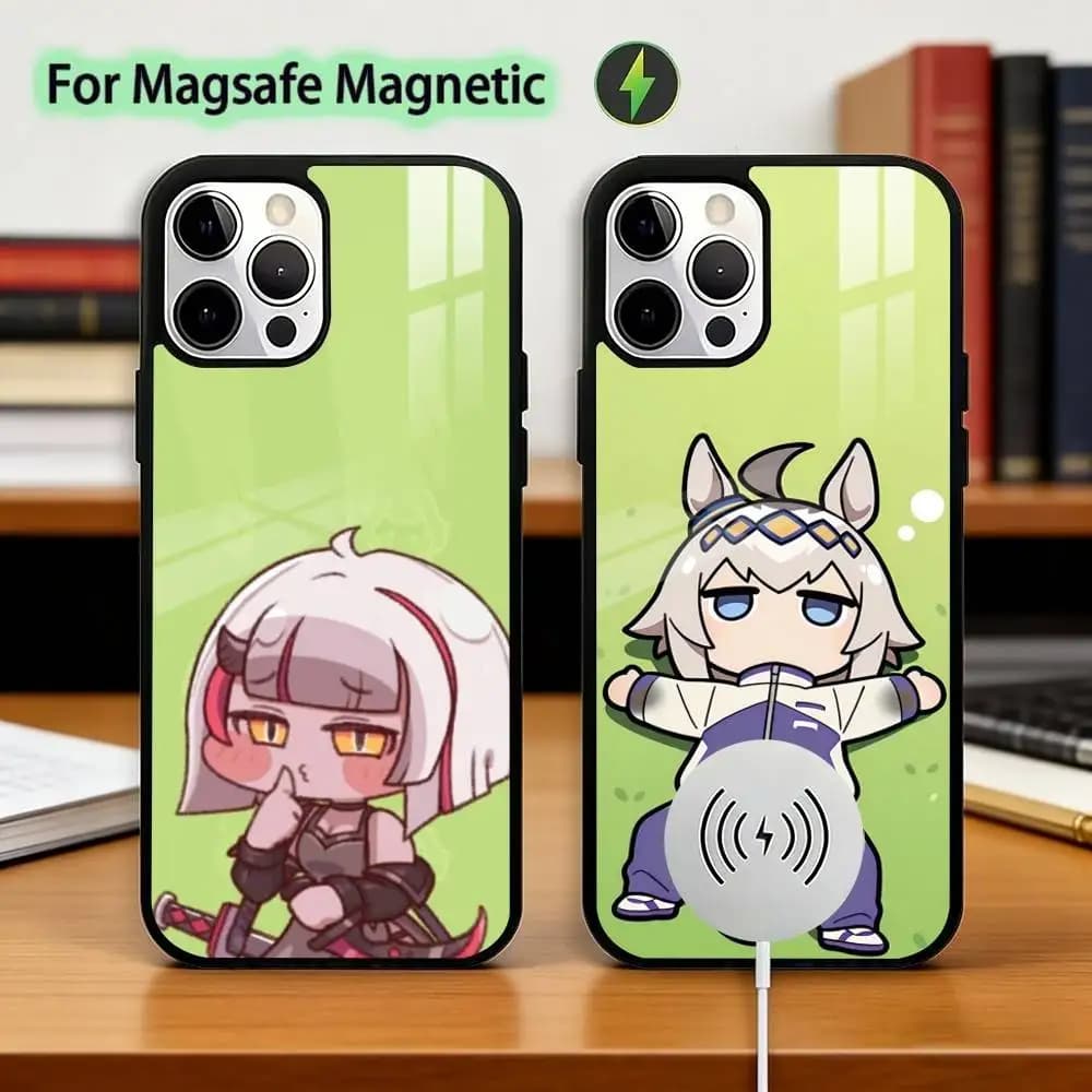 Custodia per telefono Game T-Trickcal C-Chibi Go per iPhone 17, 16, 15, 14, 13, 12, 11 Plus, Pro, magnetica per ricarica wireless MagSafe