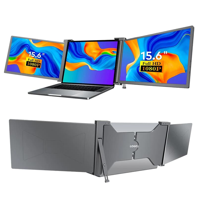 FOPO S9C 15.6 Inch Multi Screen PC Divided Display for Extended Portable Screen 1920*1080P IPS Triple Portable Monitor