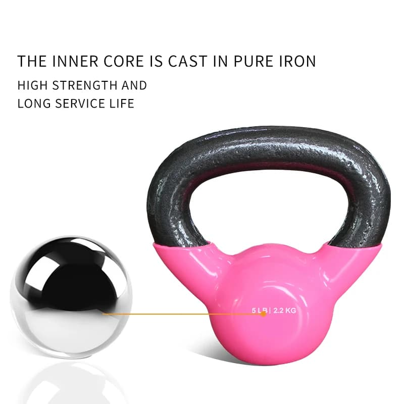 Kettlebell Classic 5LB Pink Cast Iron, Gym and Fitness Equipment, for Strength Training and Bodybuilding, Home Use
