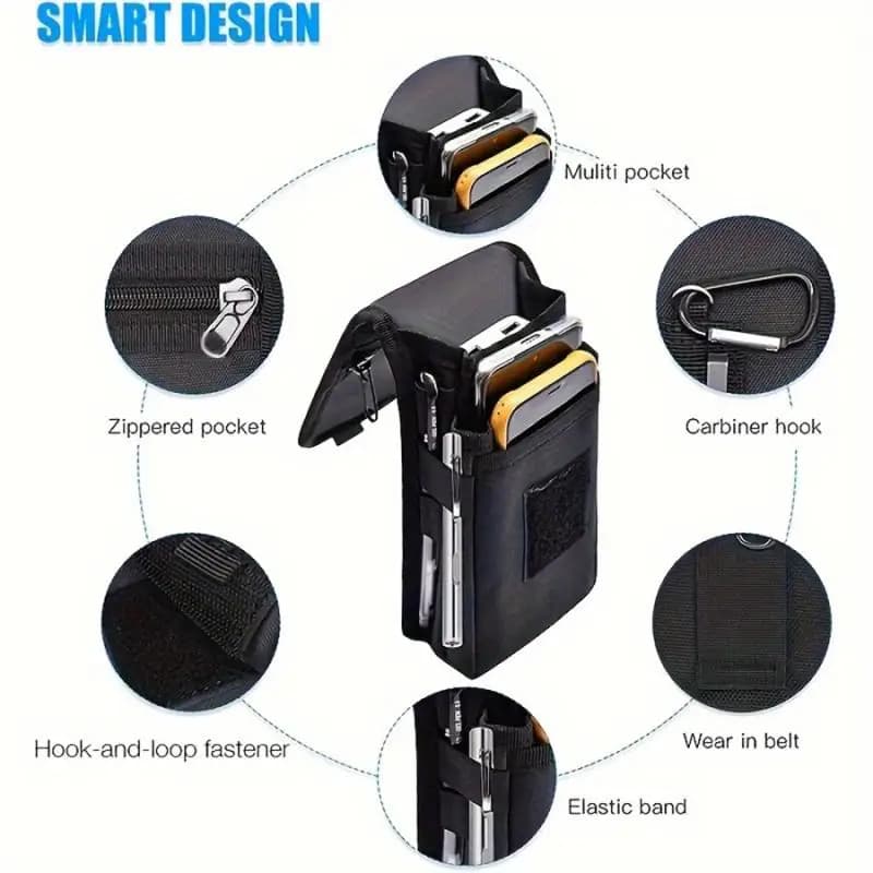 2026 Hot Sale 1Pcs Casual Waist Hanging Bag Multifunctional Flip Phone Bag Portable Waist Pouch With Pen Slot