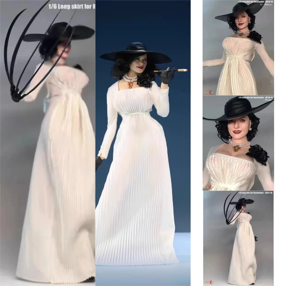 Femminile 1/6 Bilancia Bianco Abito Lungo Pieghettato Vestito Modello di Vestiti per 12 "Soldato Action Figure PH TBl TBL Bambola Accessorio Bambole