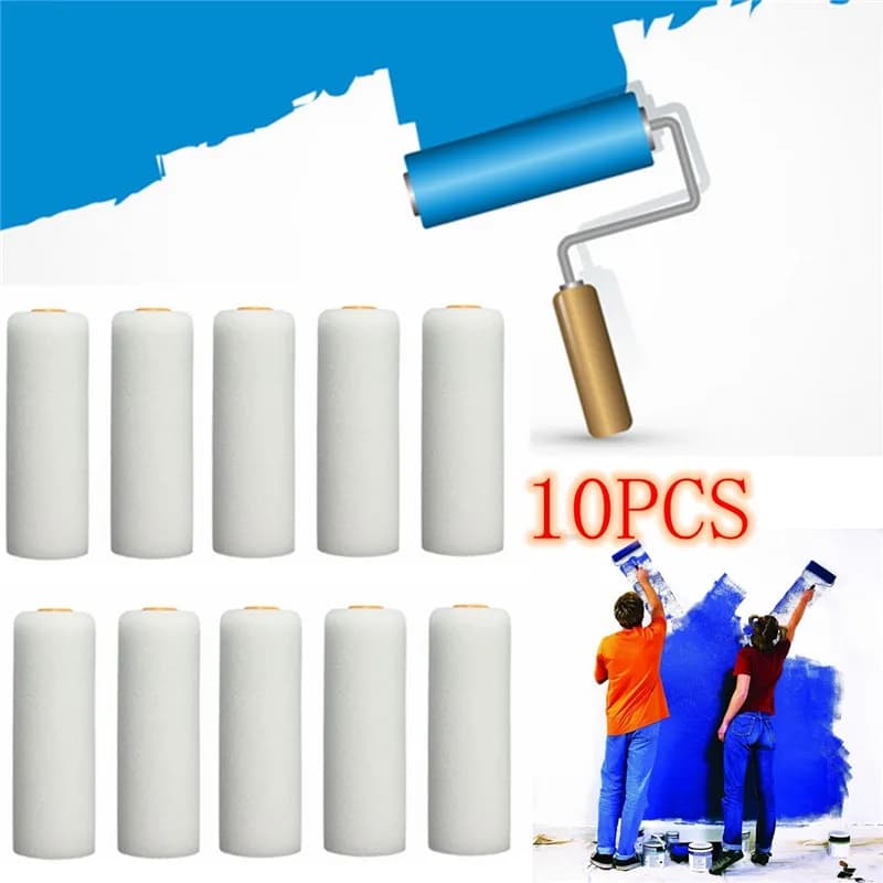 10PCS 100mm Paint Roller Brush Durable Foam Paint Roller Manicotto Cover Art Set For Painting Home Repair Tool