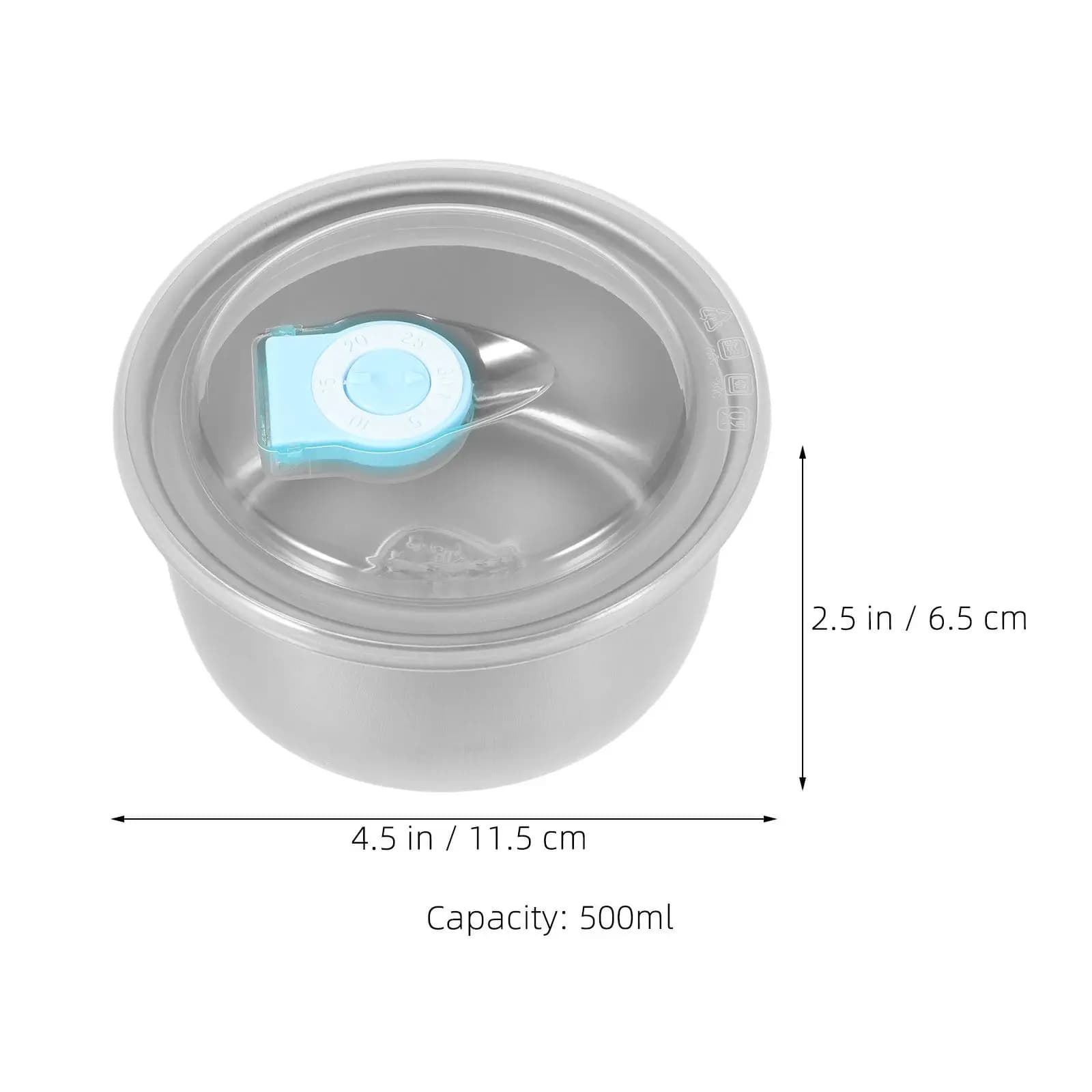 6pcs Homemade Ice Cream Box Stainless Steel Ice Cream Container Stackable Airtight Freezer Meal Prep Storage Box 500ML