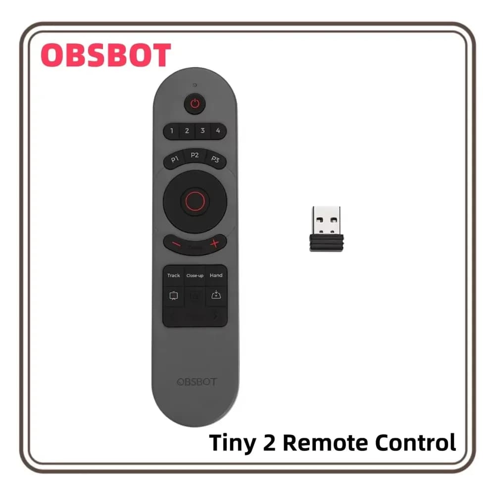 OBSBOT Tiny 2 remote control for presentations, compatible with webcam Tiny 2/Tiny 4K/1080P, wireless connection via USB receiver