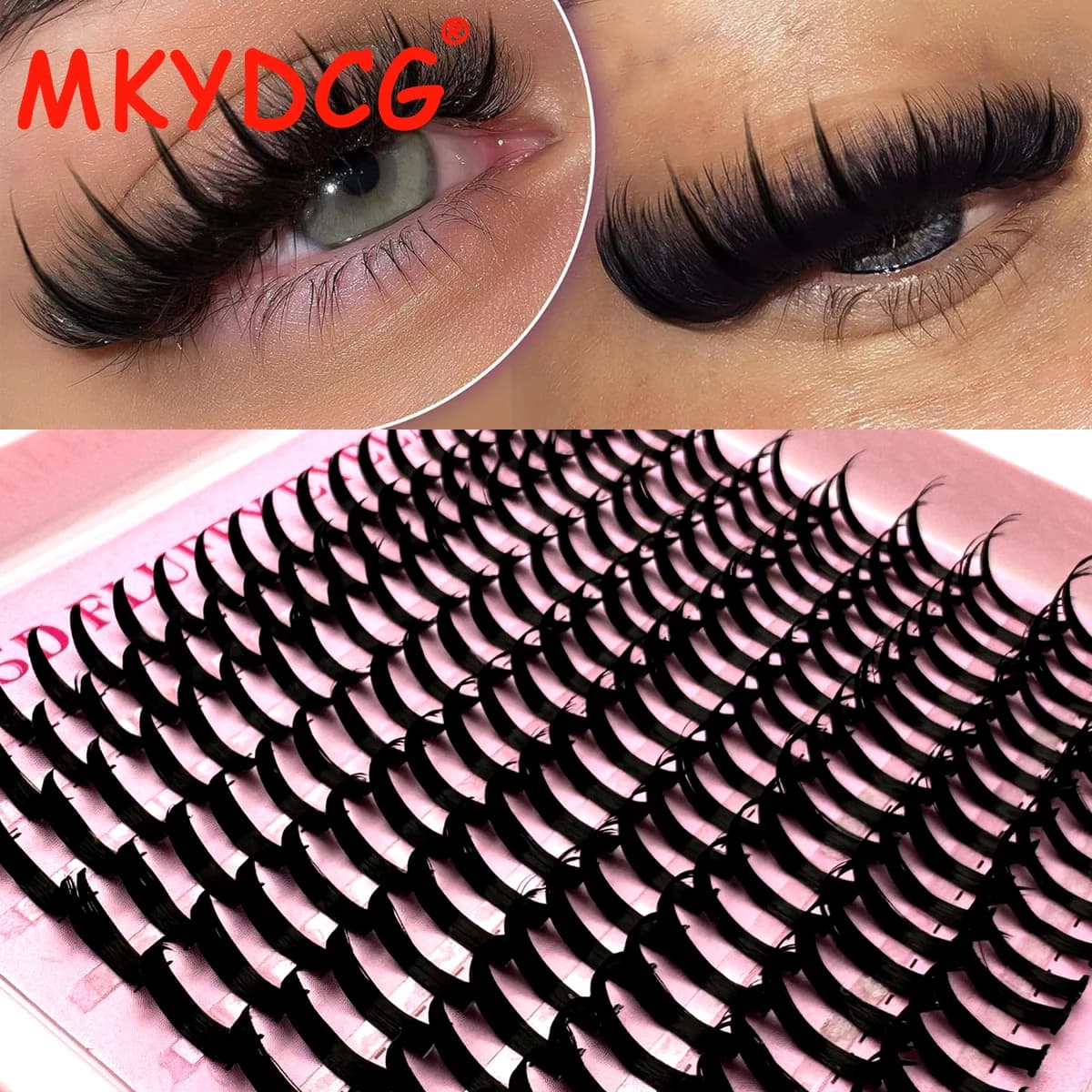 Mew Spiky Lash Extension Ciglia individuali prefabbricate Cluster Estensioni ciglia Cluster ciglia sottili Volume Forniture per ciglia fata