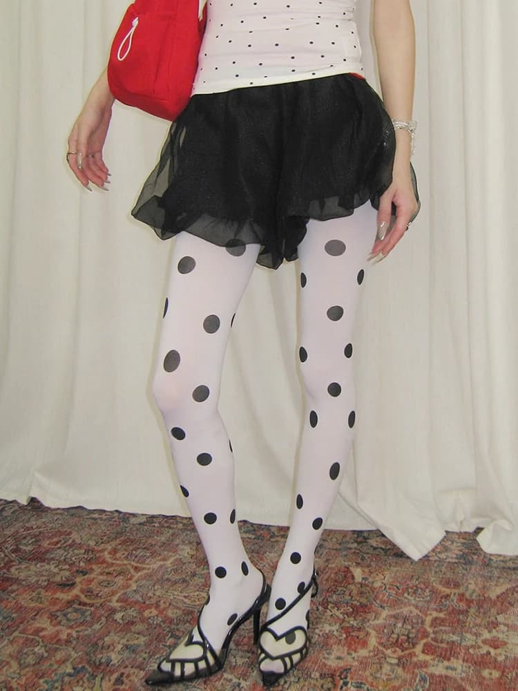 Collant da donna vintage Moda Collant sexy Crash Primavera Autunno Calze a pois Fondo super elastico Y2k Donna