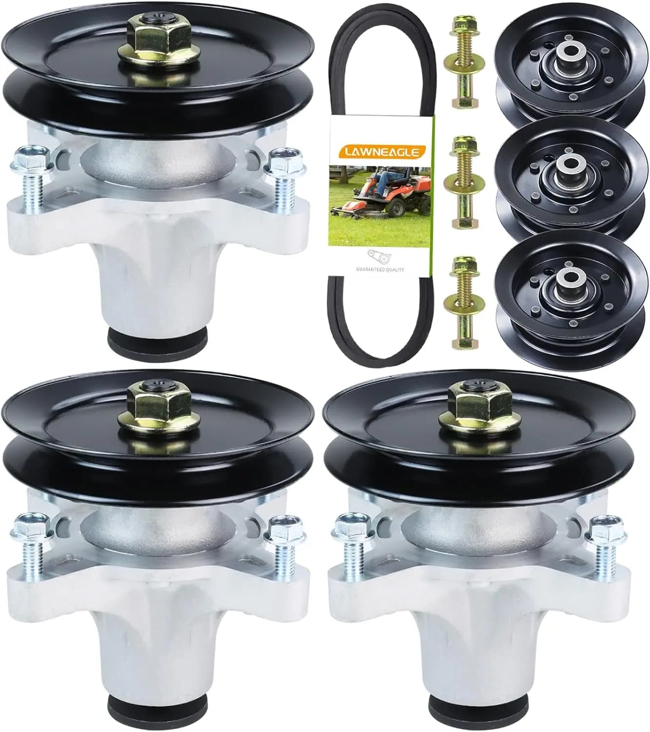 Set of 3 axes motor with pulley and lawnmower strap, replaces different models