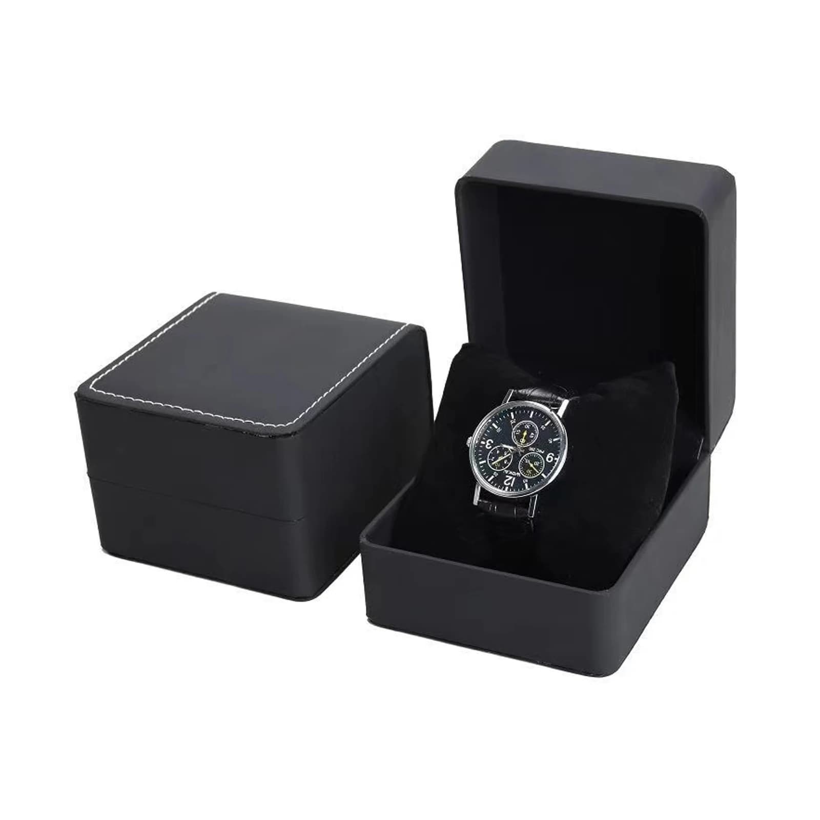 Confezione regalo per orologio singolo con cuscino Organizer per vetrina per orologio da polso in pelle PU per uomo