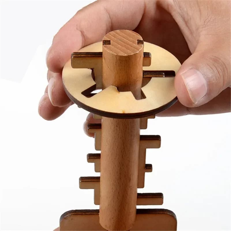 Nuovi bambini giocattolo in legno sblocca chiave puzzle capretto classico Kong Ming lock giocattoli giocattoli educativi divertenti intellettuali