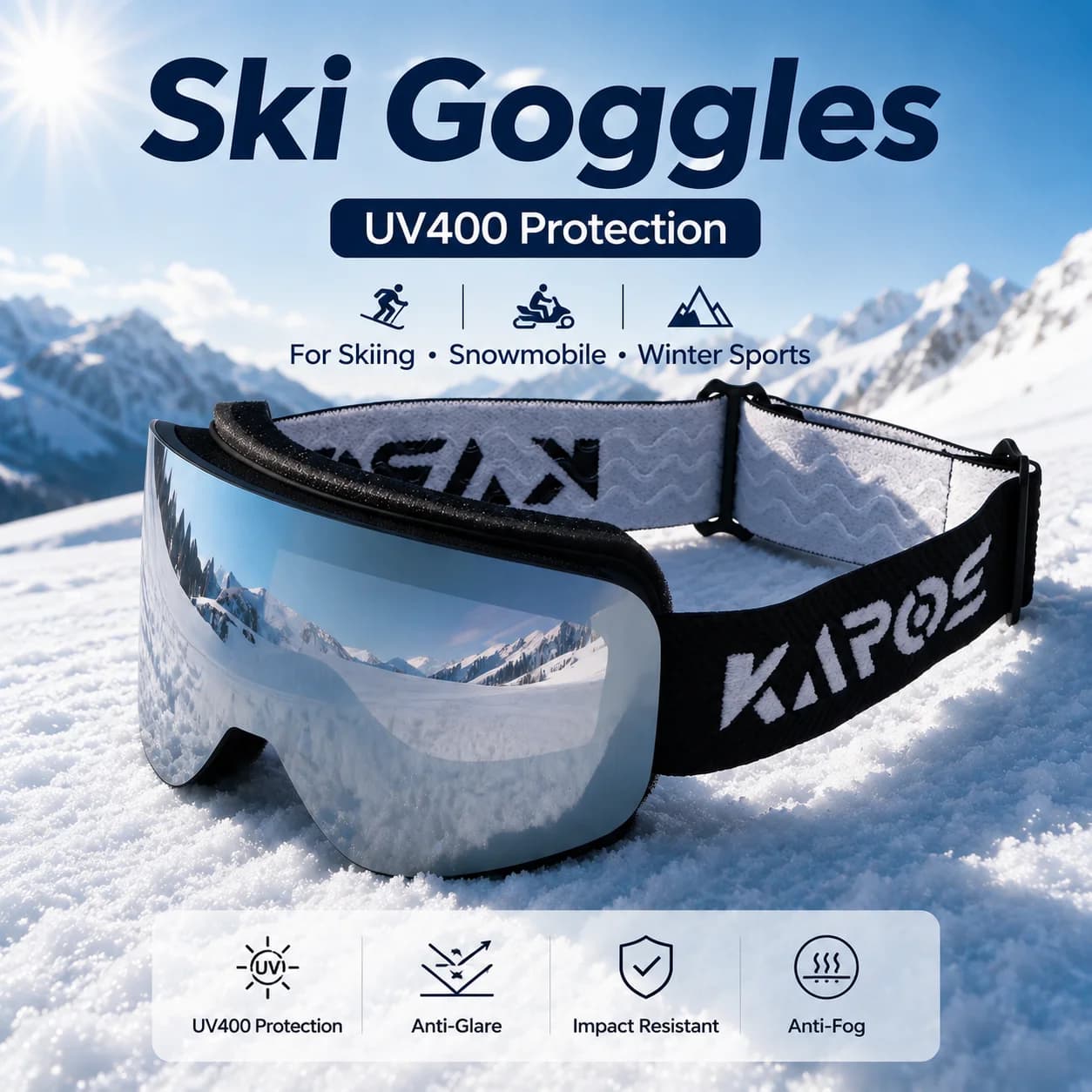 Karos Ski Snowboard Goggles Double Layer Anti-Fog UV400 Windproof Glasses Unisex Winter Sports Snowmobile Mountaineering Eyewear
