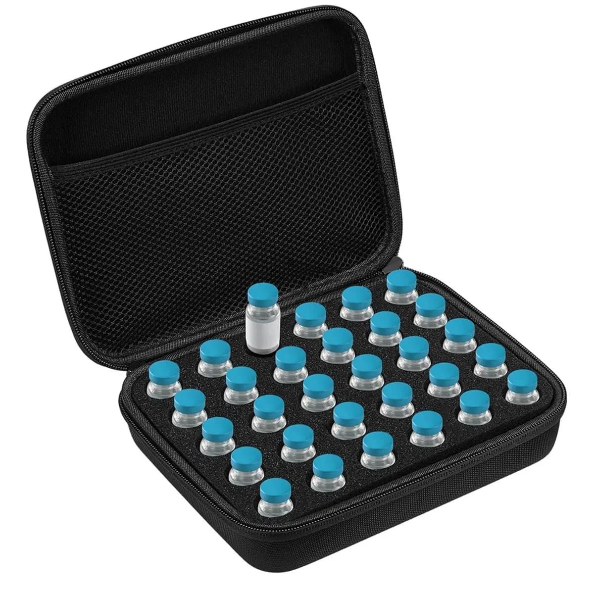Scatola portaoggetti rigida da 30 slot Custodia da trasporto Scatola portaoggetti per fiale di insulina da 10 ml per piccole fiale di iniezione