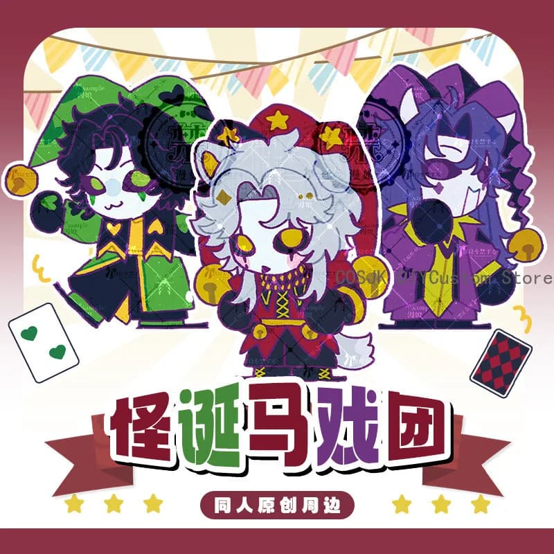 Spilla/Pin con doppio flash per Cosplay Anime Game The Freak Circus, Ciondolo con carta trasparente Polaroid, Supporto in acrilico, Regalo per i fan