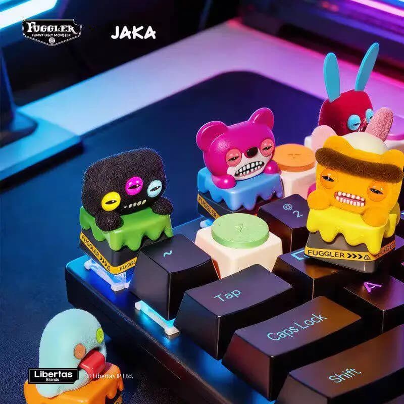 Fuggler X JAKA Tastiera Meccanica Keycap Blind Box Serie Lab Escape Plan Simpatico Mostro Portachiavi da Collezione Figurina Regalo Adorabile