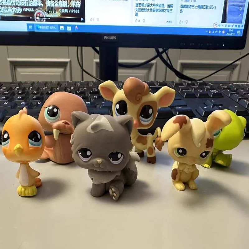 Hasbro Littlest Pet Shop Action Figure Cartoon Animale Tartaruga Sigillo Coniglio Gatto Modelli carini Raccogliere ornamenti Regali di compleanno per bambini
