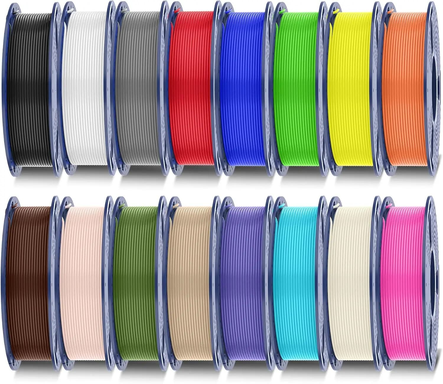 16 Color PETG Filament Bundle, 1.75mm, 0.25kg per Spool, 4kg Total, Individually Vacuum Packed
