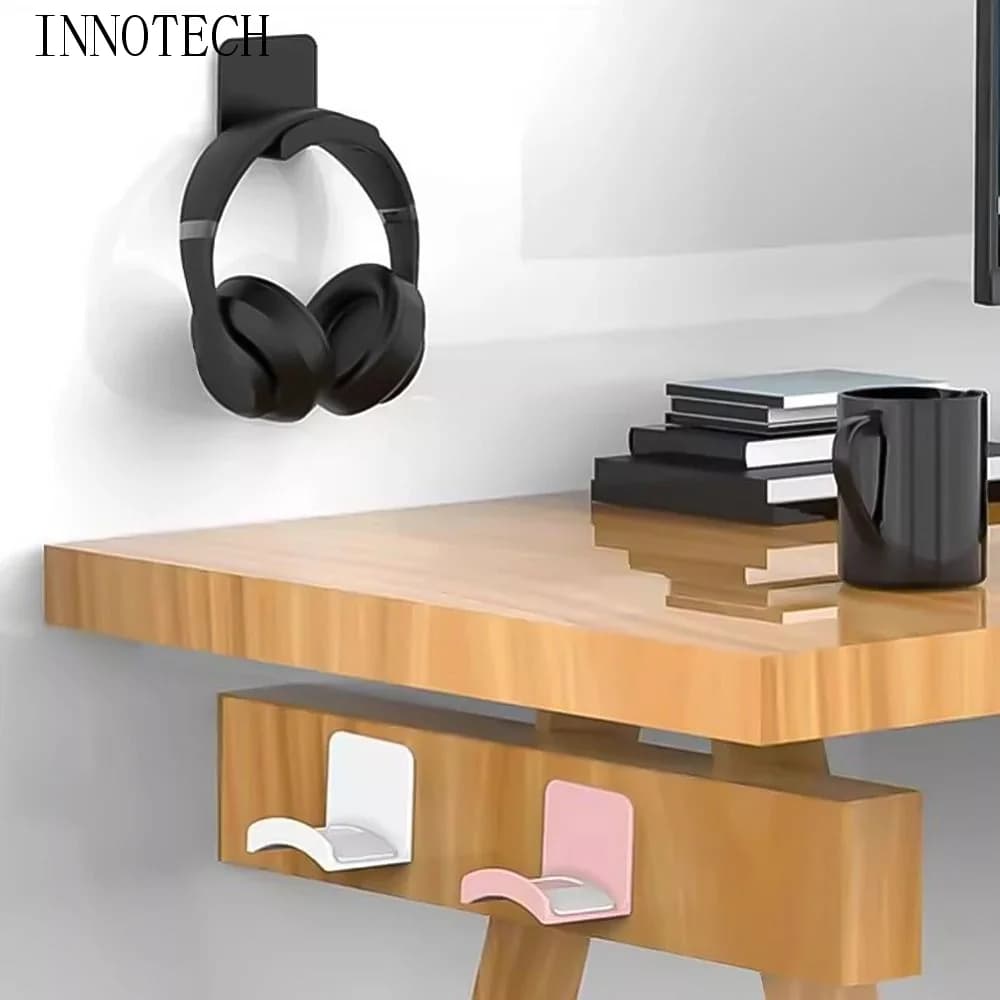 Supporto per cuffie senza fori, adesivo universale, gancio appendicuffie, supporto per cuffie da parete, 10 pezzi