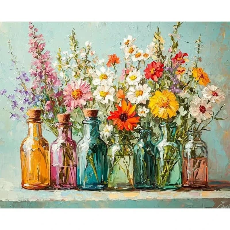 Oil Painting by Numbers Kit Garden Landscape Handmade DIY Wall Art Decor Gift for Beginners
