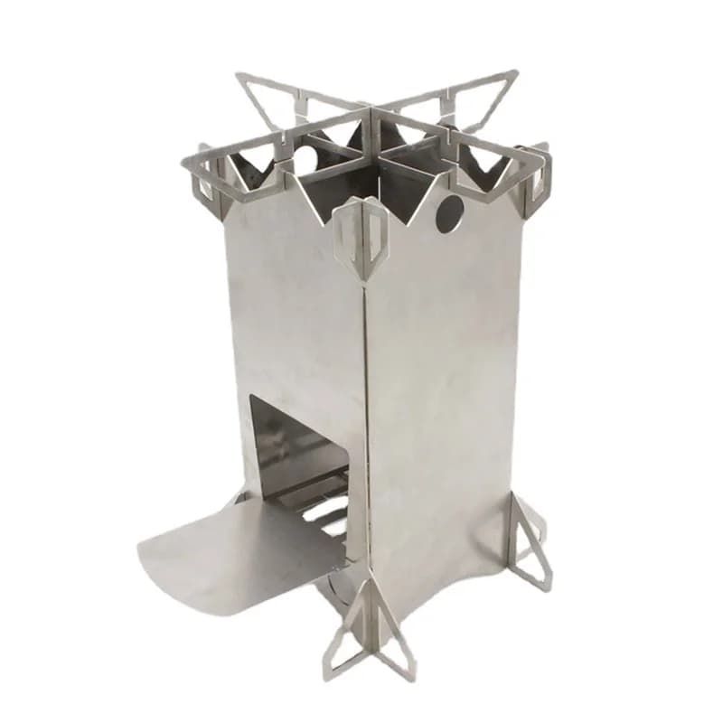 Portable Camping Wood Stove Stainless Steel Outdoor Camp Firewood Stove Cooking Stove Backpacking Camp Tent Stove for Picnic BBQ