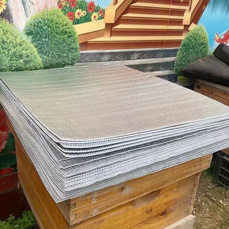 10PCS Alveare Pellicola Reflective Thermal Insulation Cover Cover Solar Protection Antipillar Silver Cooling Sunshades Apiculture Supply Tool