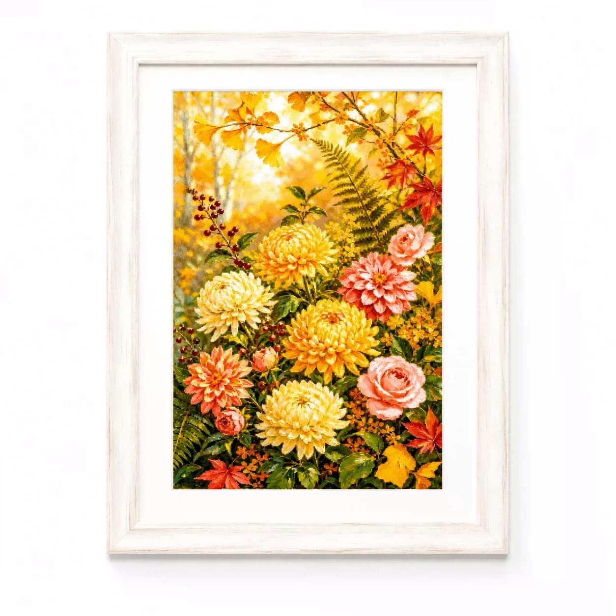 ZZ9176 - Golden Autumn in Four Seasons 14CT 16CT 18CT Stamped Cross Stitch DIY Set Pattern Kit Needlework Embroidery 131 Colors