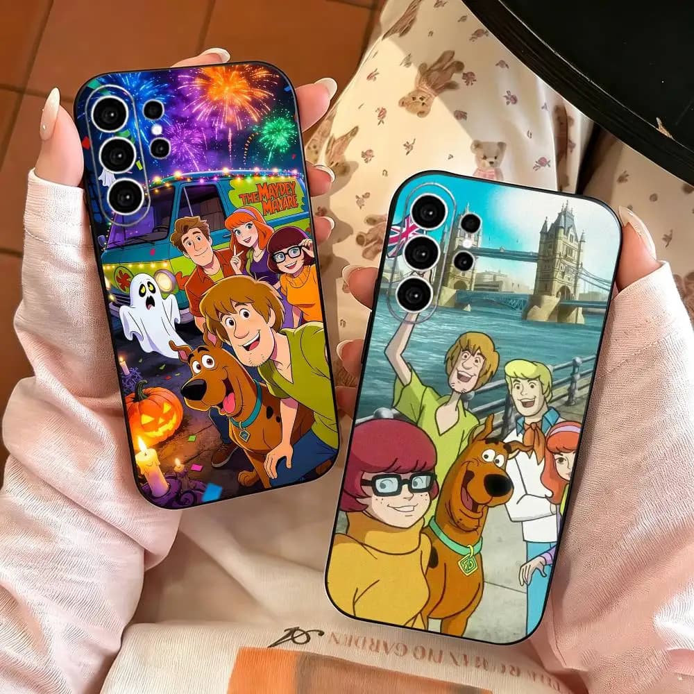 S-Scooby-Doo Phone Case For Samsung S25,S24,S21,S22,S23,S30,Ultra,S20,Plus,Fe,Note,10,9,5G Black Cover