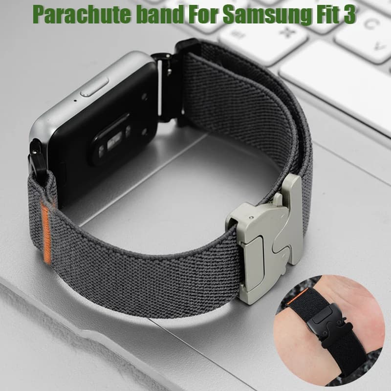 Cinturino intrecciato per paracadute per Samsung Galaxy Fit 3 Cinturino regolabile in nylon per cinturino intelligente Samsung Galaxy Fit 3