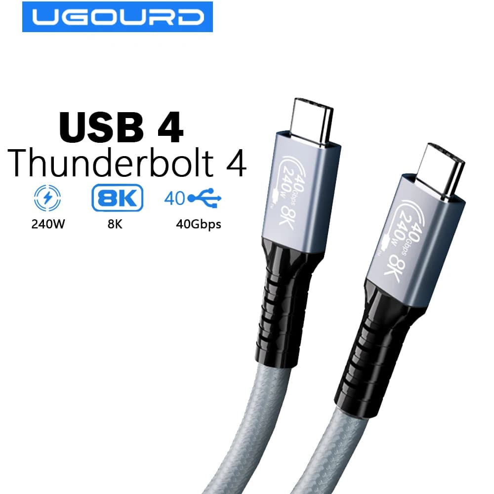 UGOURD USB4 Cable 40Gbps 240W Thunderbolt 4 Type C Fast Charging Cable Thunderbolt3 USB C to C Data Transfer Cable For EGPU