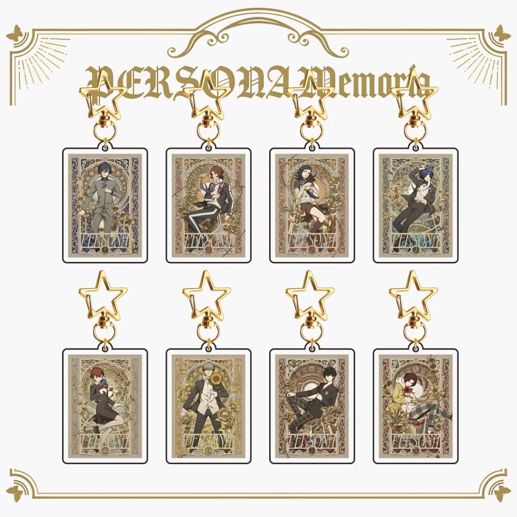 Persona Series Anniversary Tarot Card Design 2026 New Arrival Acrylic Keychain Game Character Pendant Bag Decor Collectible Gift