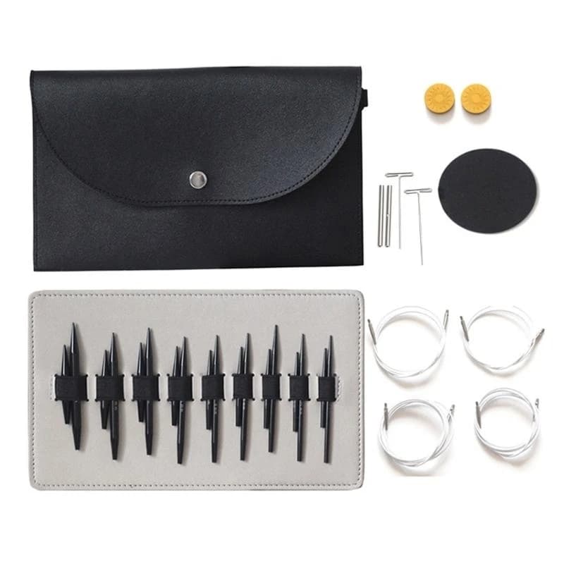 J0MC Round Knitting Needle 3.0mm-6.0mm Circular Knitting Needle Set with Accessories