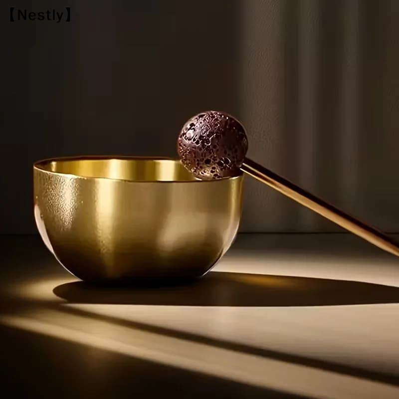 Mini Singing Bowl Portable Essential Oil Diffuser Meditation Sound Bowl For Yoga, Chakra Balance, Relaxation〔Nest〕