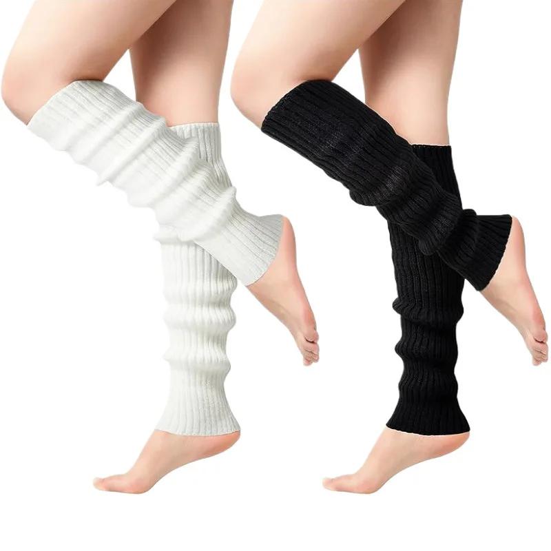 Lolita Scaldamuscoli 40/70 cm Calzini Fresco Sciolto Lavorato a maglia Caldo Coprigambe Bianco Nero Scaldino Lady Autunno Inverno Calzino all'uncinetto Polsini per stivali