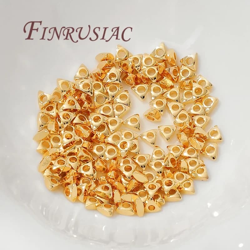 3 mm gold plated spacer beads, triangle shape, beads separators, DIY accessories for necklaces/braceles, jewelry creation
