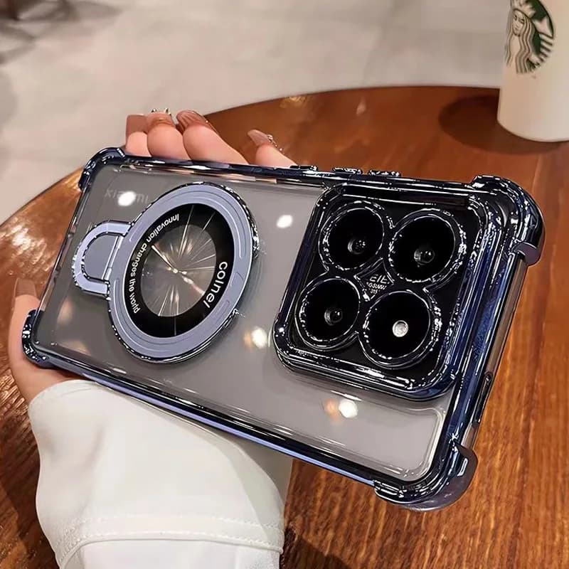 Transparent Shockproof Magnetic Bracket Phone Case For OPPO Reno16 Reno15 Reno14 F Reno 16 14 13 15 Pro 16F 14F 15F Stand Cover