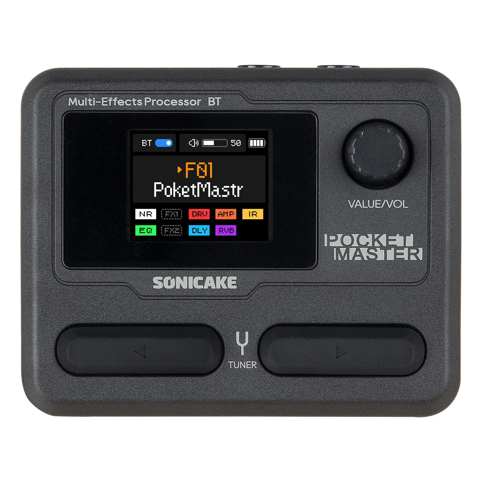 SONICAKE Pocket Master Pedale Multieffetto Colorato Versione Inglese per Chitarra e Basso, 100+ Effetti, Controllo Wireless tramite APP QME-10