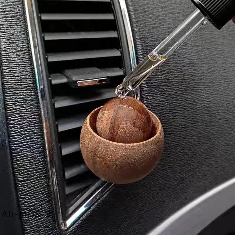 diS di Spherical Diffuser of Essential Oils for Car Wooden Clips for Car Aromatherapy Deodorant Auto Decoration