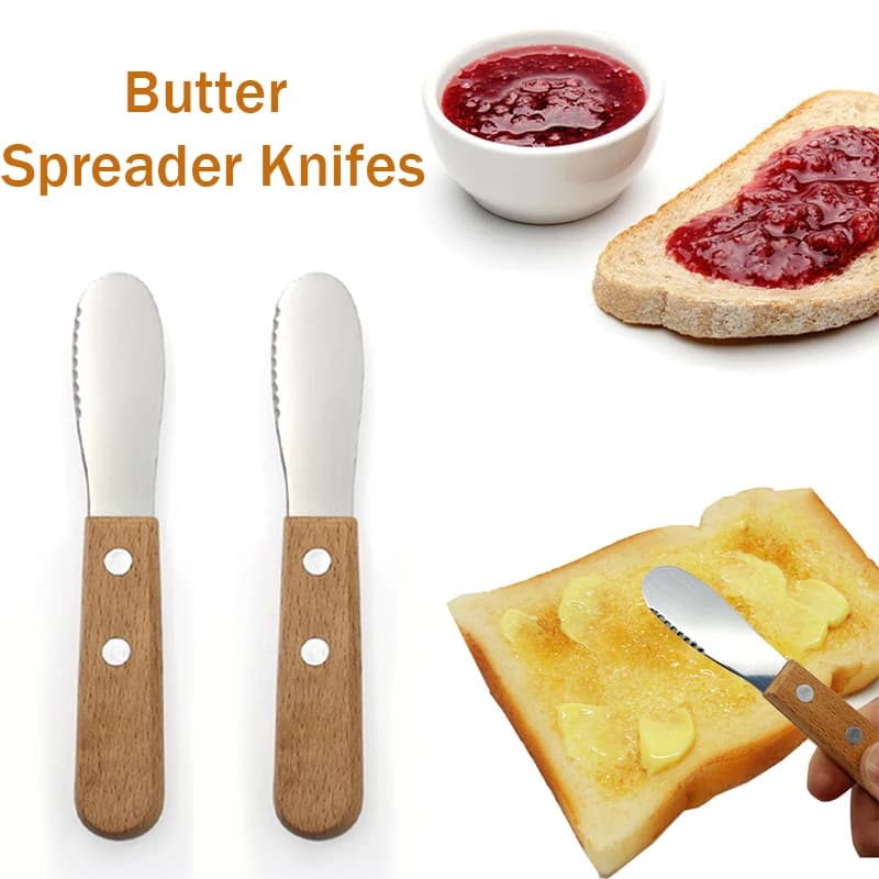 1 Brusher for Burro, Stainless Steel Knife with Kitchen Handle, Toast Jam and Cheese Brush