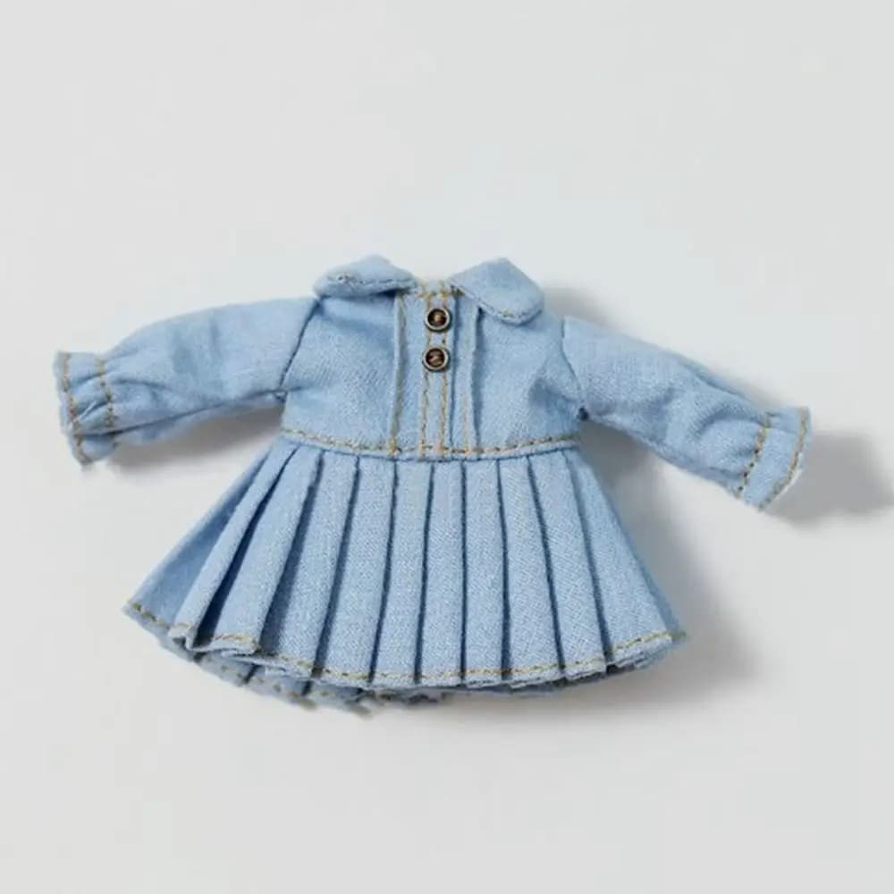 Handmade Dresses for Organ Lace Dresses Fashion Doll Pleated skirts Accessories DIY Collector's Dresses with Rise Jeans for Dolls 1/11 OB11