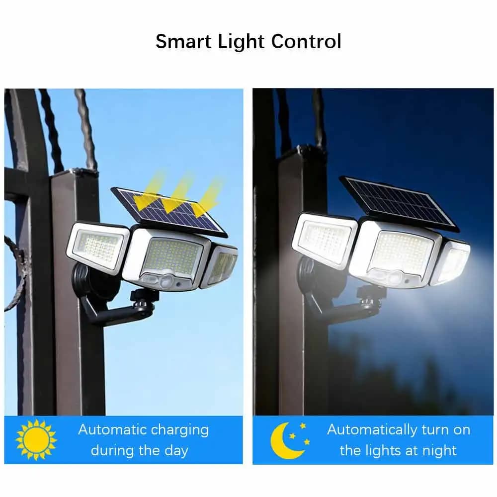 3‑Head Omnidirectional Solar Magnetic Light Independent Adjustment of 3 Heads for 360° Shadow‑Free Lighting Outdoor Camping