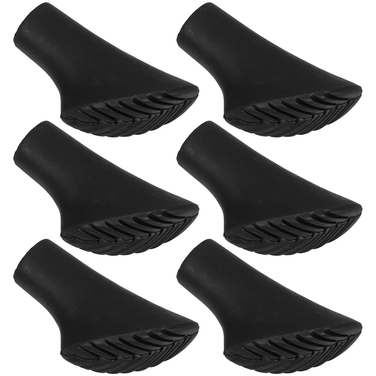6Pcs Universal Trekking Pole Tips Rubber Feet for Hiking Walking Sticks Enhanced Grip Antislip Traction Stable Outdoor Adventure