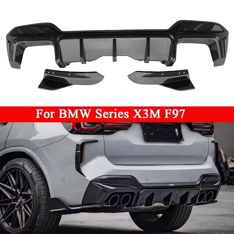 For BMW X3M F97 2022+ Carbon Fiber Back lip Rear Lip Diffuser Back Bumper Diffuser Spoiler Separator Back lip Upgrade body kit