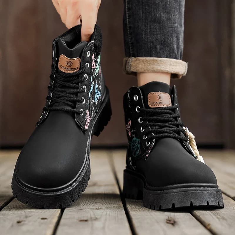 Stivali da uomo Stivali casual classici a testa grande quattro stagioni Suola morbida antiscivolo Traspiranti Stivali alti per esterni Comfort per utensili Uomo