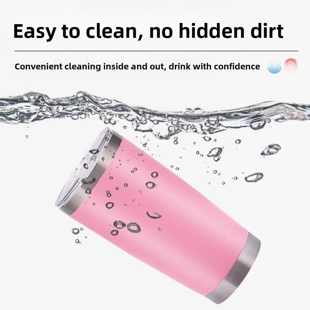 Tazza Termica in Acciaio Inox 304 con Coperchio, Thermos per Auto Antigoccia, Bottiglia d'Acqua Isolata Portatile da 20oz