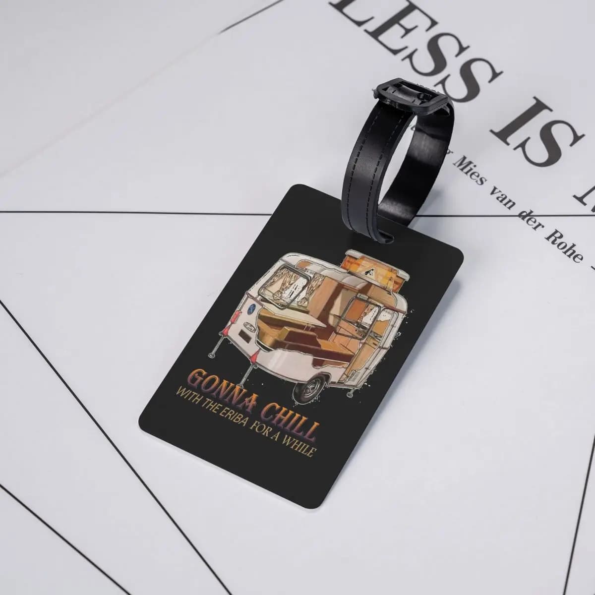 Etichette per Bagagli CHILLING WITH ERIBA, Accessori per Valigie, Targhette per Bagagli da Viaggio, Porta Etichette con Nome e Indirizzo