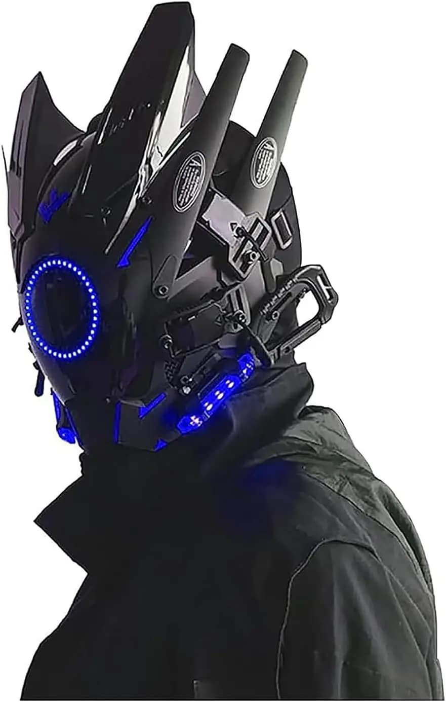 Maschera Punk con Luci LED per Halloween, Cosplay, Festival Musicali e Feste