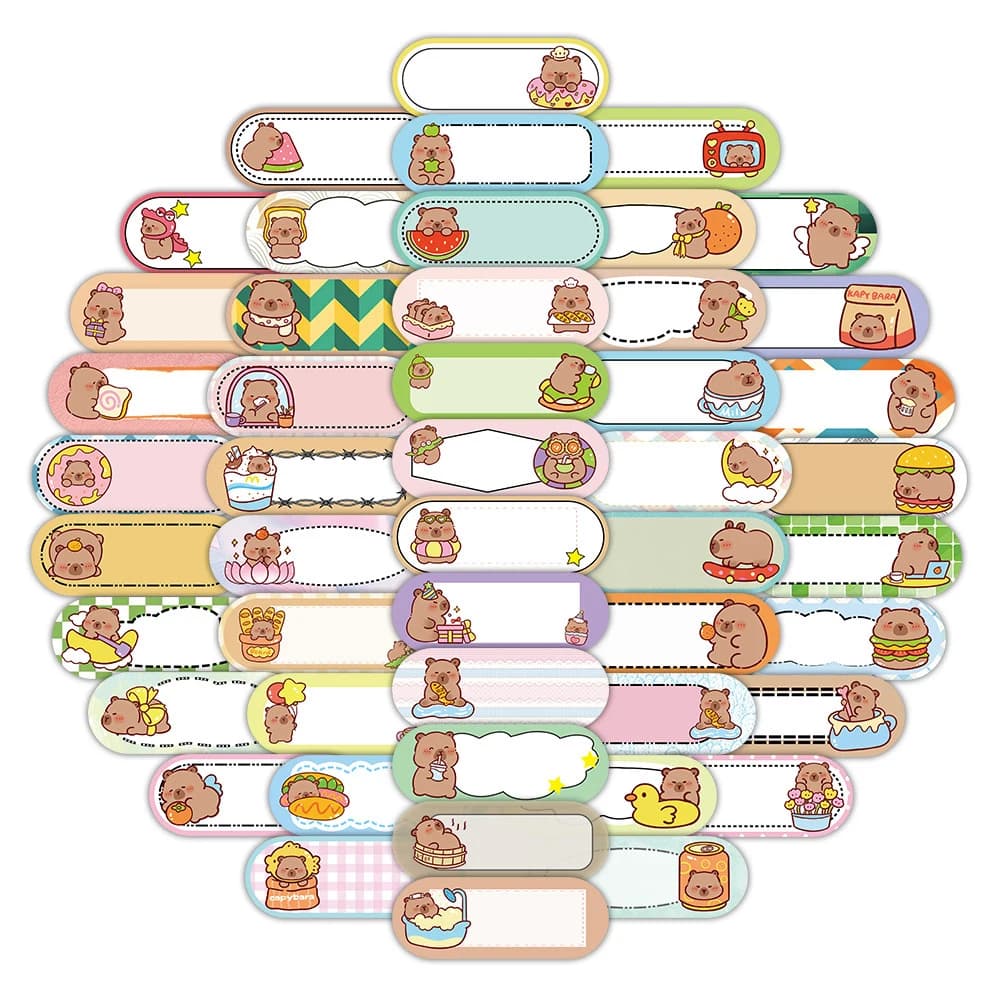 10/30/60pcs Carino Divertente Capibara Nome FAI DA TE Decalcomania FAI DA TE Del Computer Portatile Del Telefono Notebook Planner Etichetta Decorazione Adesivo giocattoli per bambini