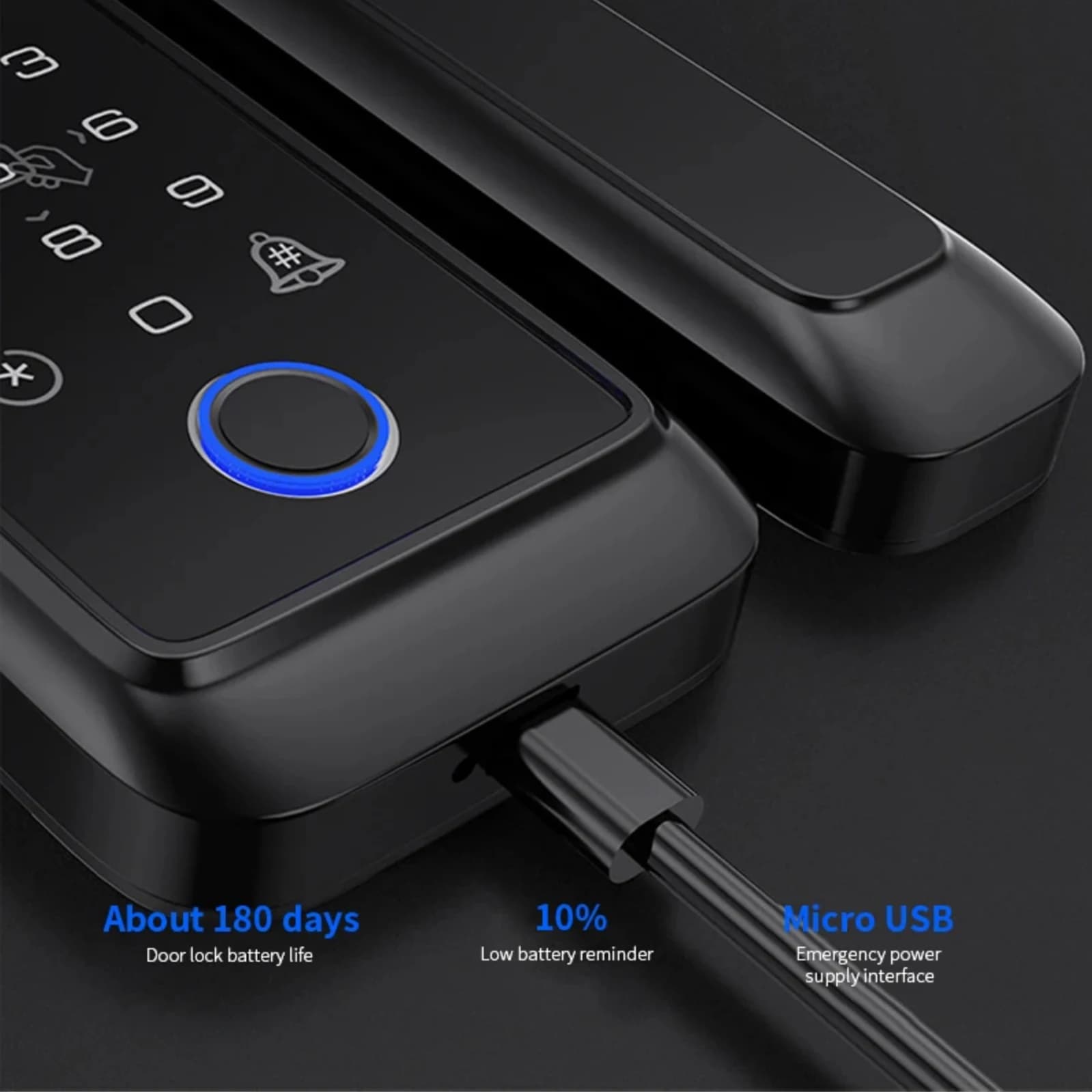 Sistema di Controllo Accessi con Serratura Intelligente per App Tuya, Lettore di Carte RFID, Impronta Digitale e Archiviazione Cloud per Porte in Vetro