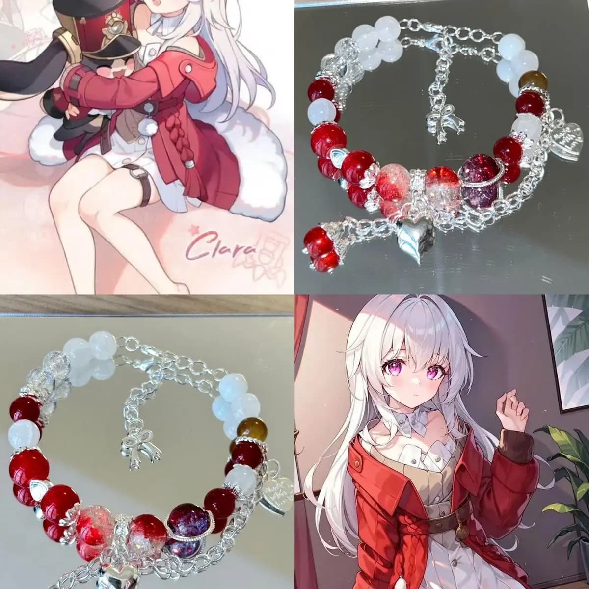 Women Beaded Bracelets Game Anime Honkai：Star Rail Clara Dressing Up Wearing Props Men Gifts Couple Bracelet